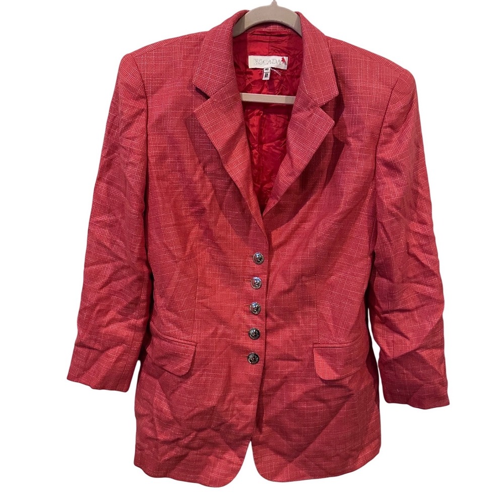 Escada Wool Silk Blazer Jacket Germany Vintage 90s Power Dressing Quiet Luxury